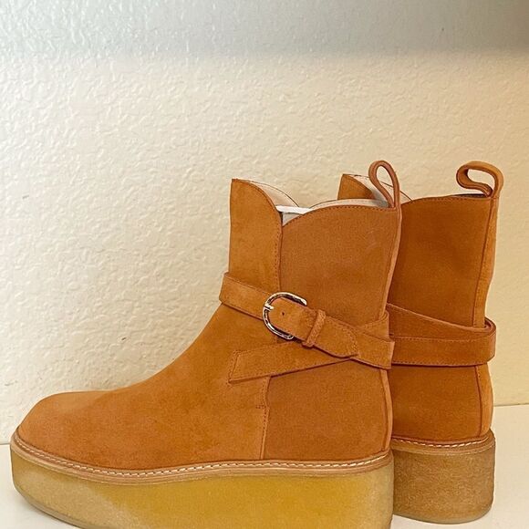 Ulla Johnson Lennox Ankle Buckle Boots suede terracotta brown. New 39.5/… - Picture 7 of 15